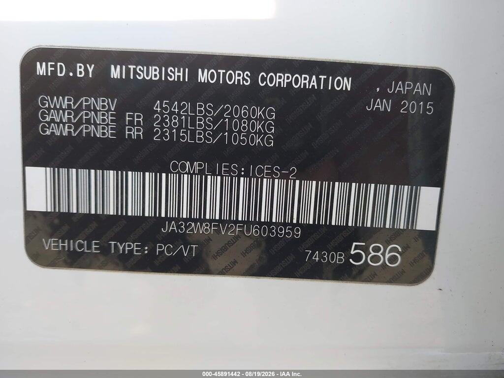 JA32W8FV2FU603959 2015 MITSUBISHI LANCER EVOLUTION photo no. 9