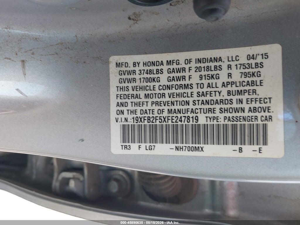 19XFB2F5XFE247819 2015 HONDA CIVIC photo no. 9