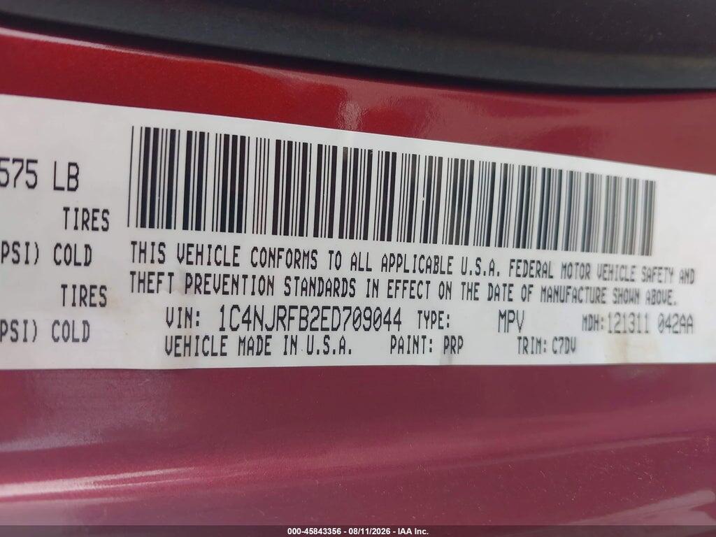 1C4NJRFB2ED709044 2014 JEEP PATRIOT photo no. 9