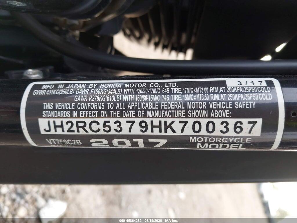 JH2RC5379HK700367 2017 HONDA VT750 photo no. 10