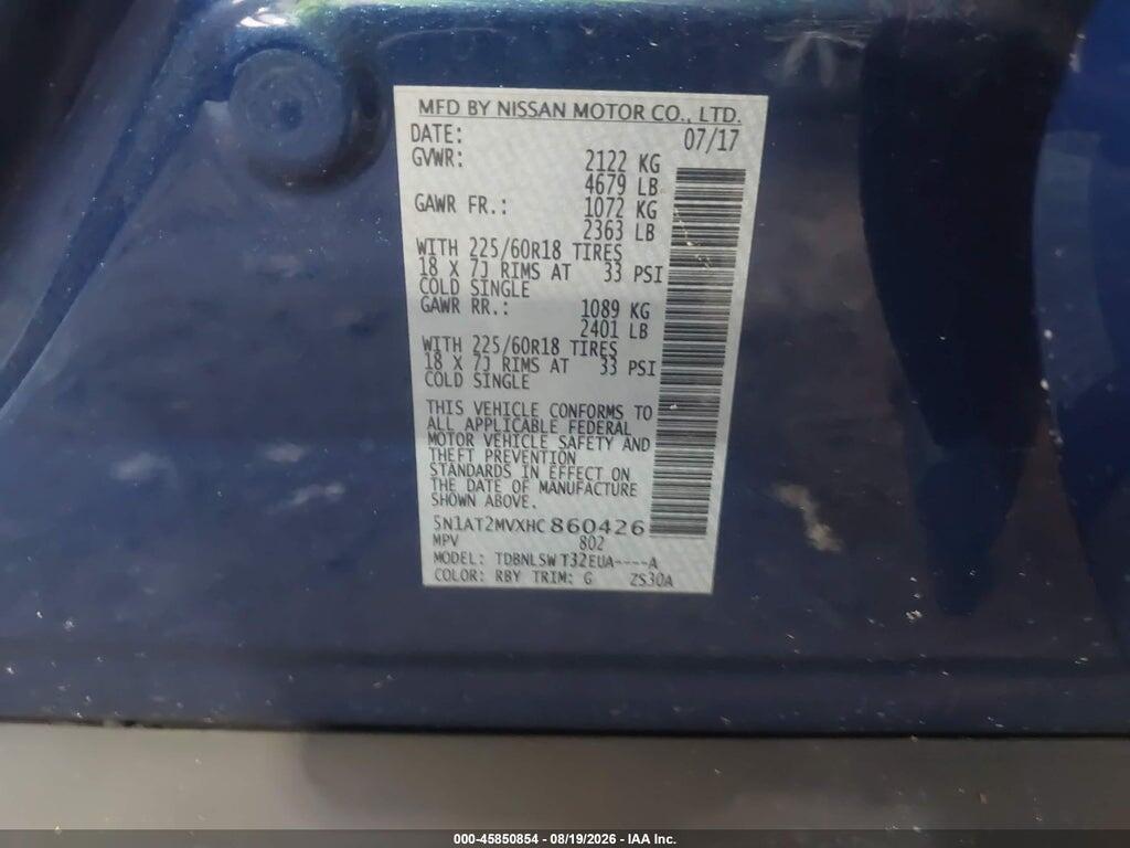 5N1AT2MVXHC860426 2017 NISSAN ROGUE photo no. 9