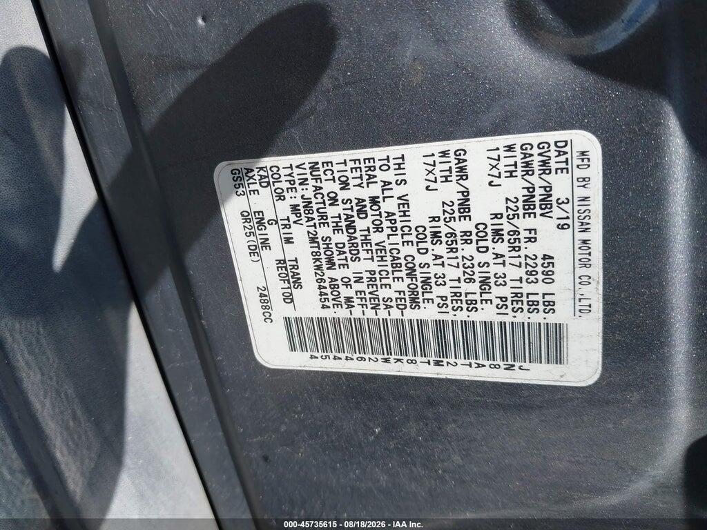 JN8AT2MT8KW264454 2019 NISSAN ROGUE photo no. 9