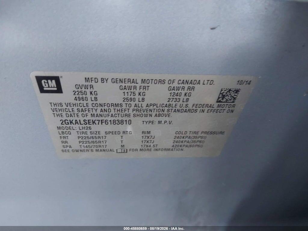 2GKALSEK7F6183810 2015 GMC TERRAIN photo no. 9