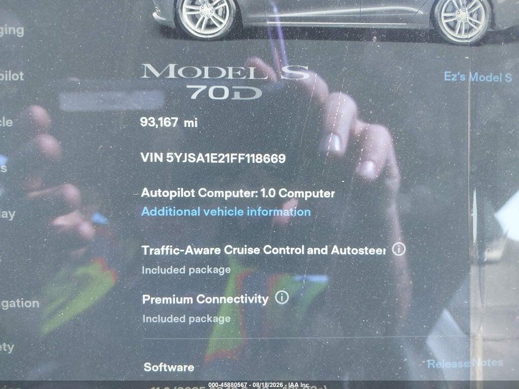 5YJSA1E21FF118669 2015 TESLA MODEL S photo no. 7