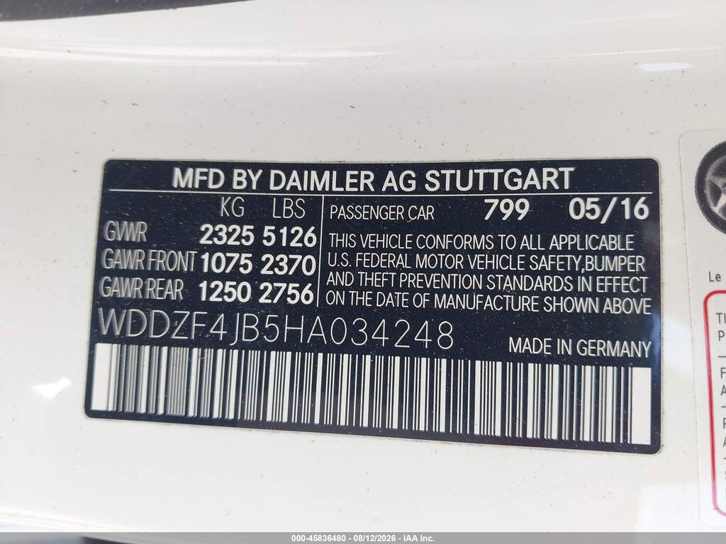 WDDZF4JB5HA034248 2017 MERCEDES-BENZ E 300 photo no. 9