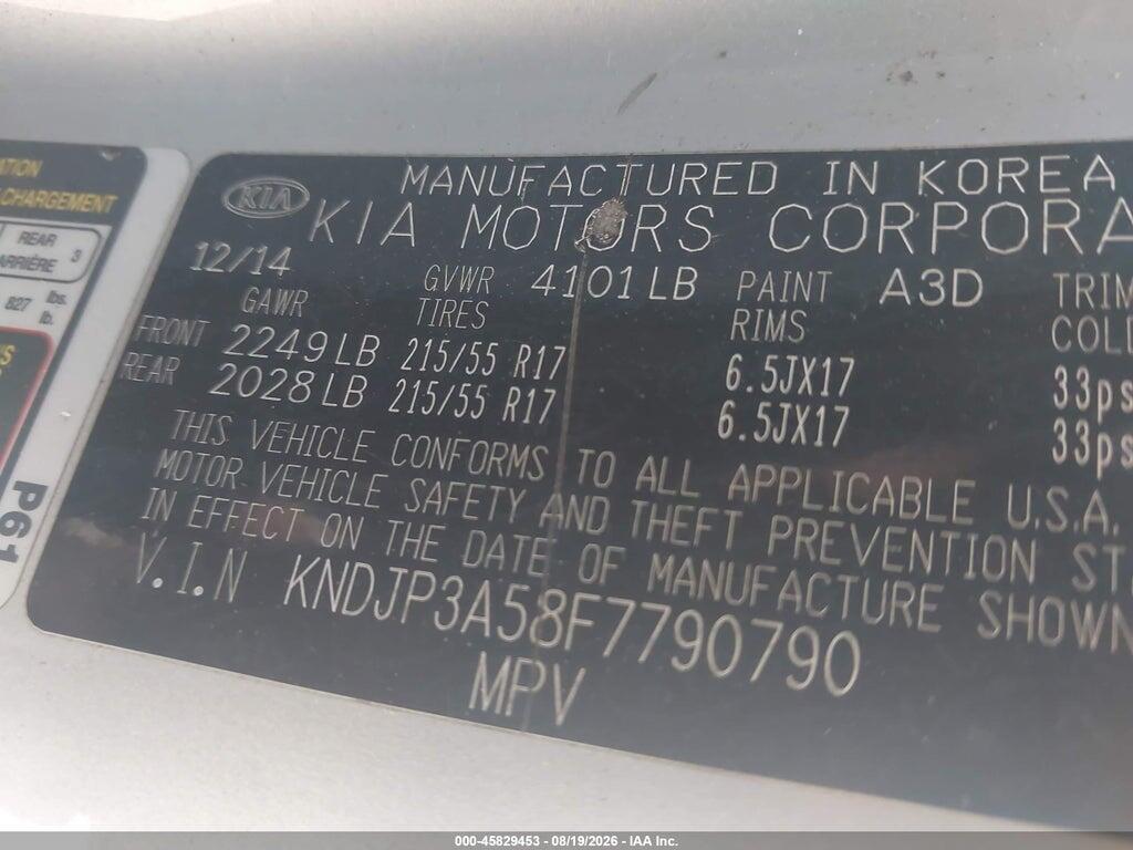 KNDJP3A58F7790790 2015 KIA SOUL photo no. 9