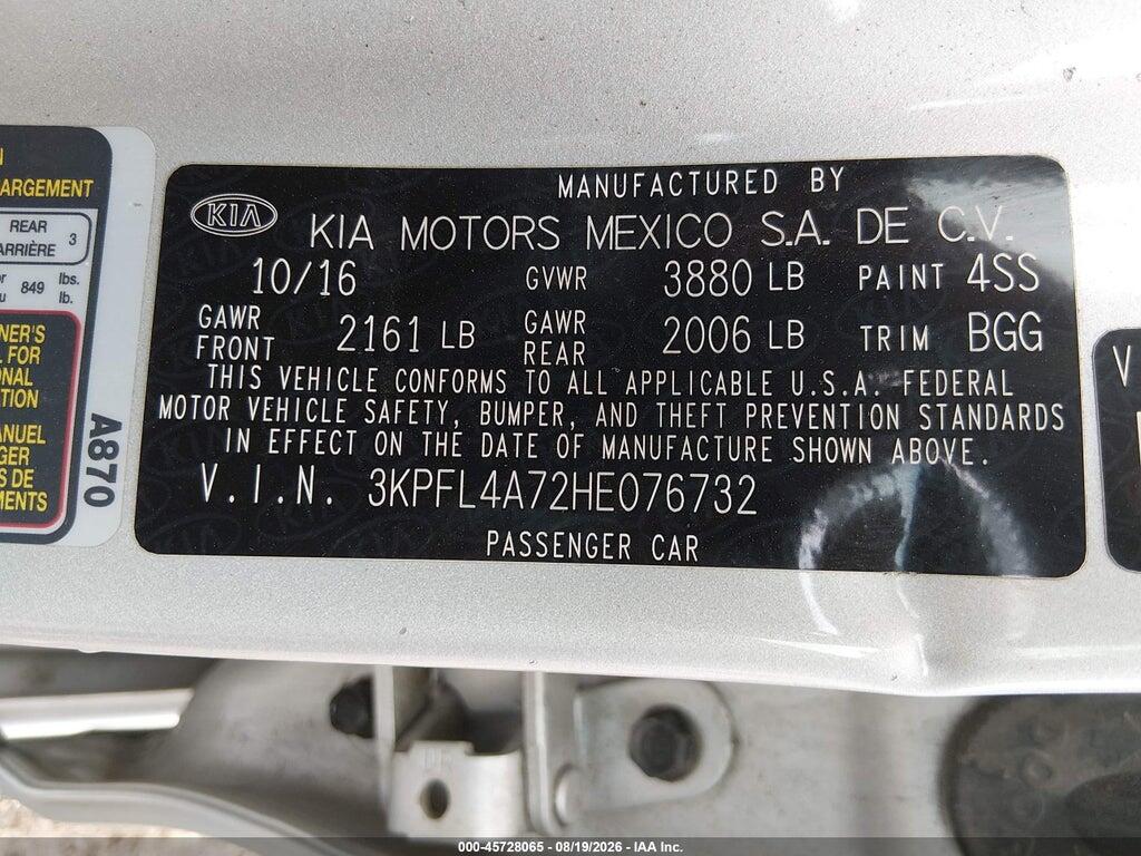 3KPFL4A72HE076732 2017 KIA FORTE photo no. 9