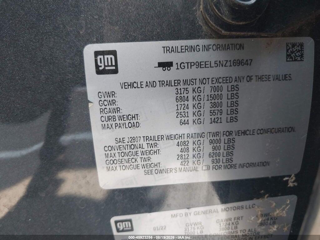 1GTP9EEL5NZ169647 2022 GMC SIERRA 1500 LIMITED photo no. 9