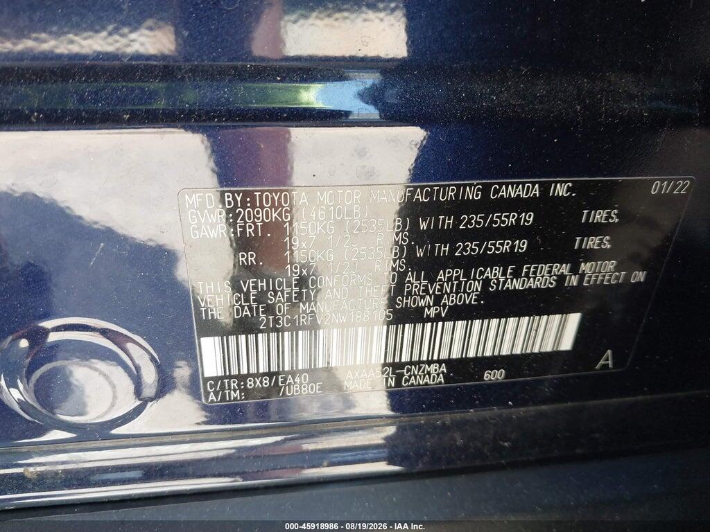 2T3C1RFV2NW188105 2022 TOYOTA RAV4 photo no. 9