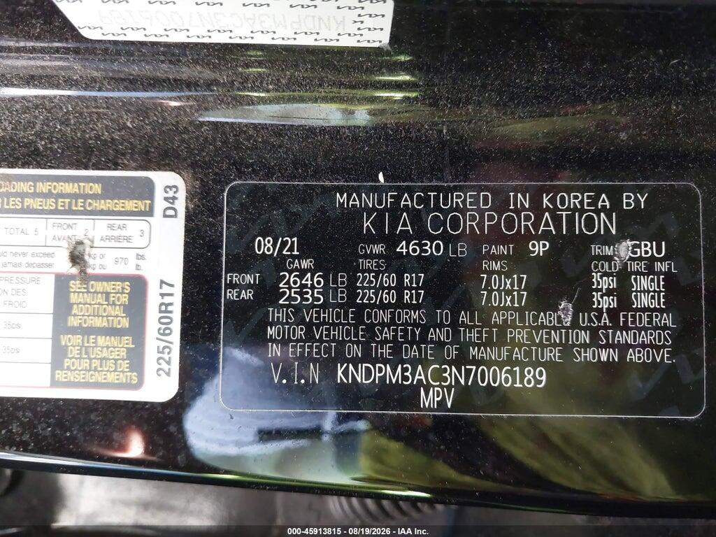 KNDPM3AC3N7006189 2022 KIA SPORTAGE photo no. 9