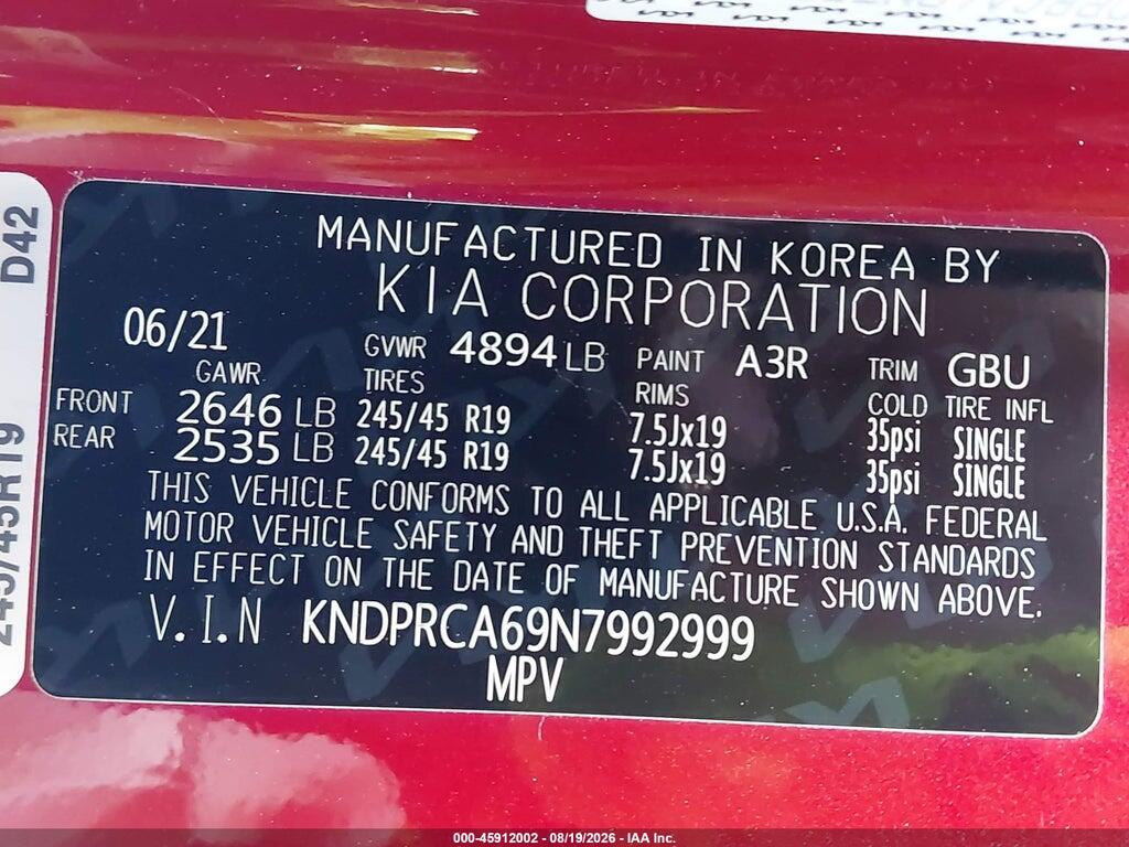 KNDPRCA69N7992999 2022 KIA SPORTAGE photo no. 9