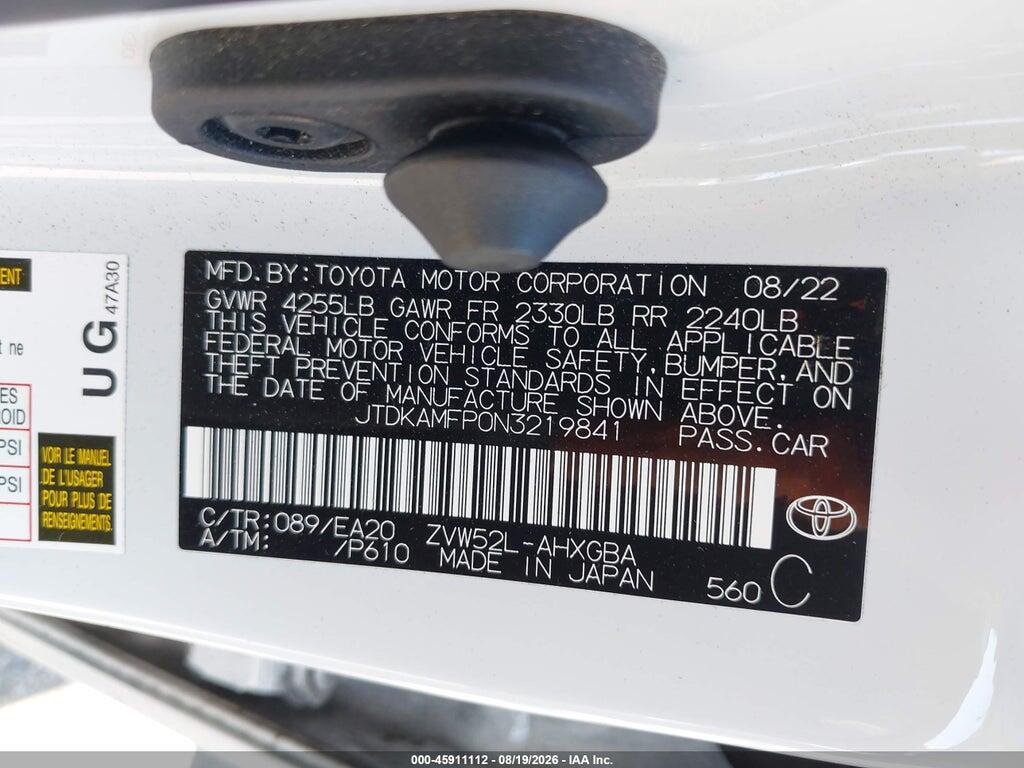 JTDKAMFP0N3219841 2022 TOYOTA PRIUS PRIME photo no. 9
