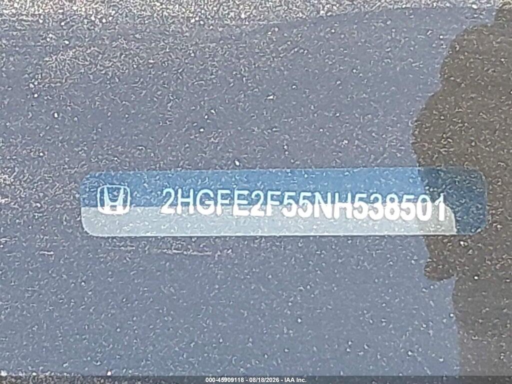 2HGFE2F55NH538501 2022 HONDA CIVIC photo no. 9
