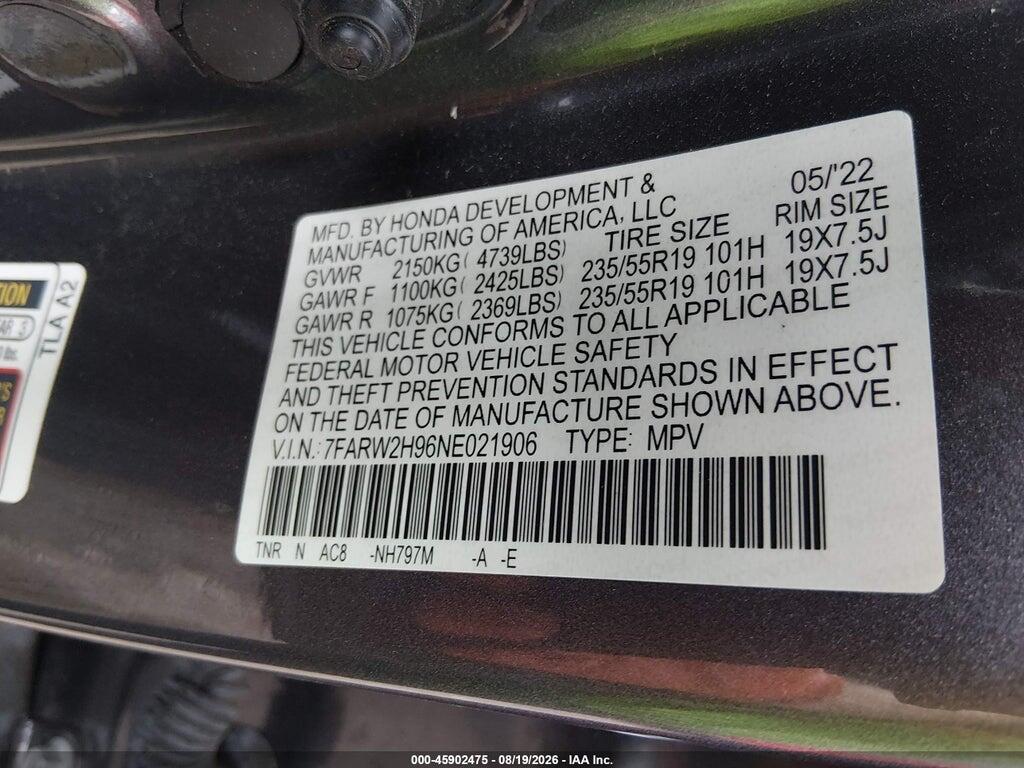 7FARW2H96NE021906 2022 HONDA CR-V photo no. 9