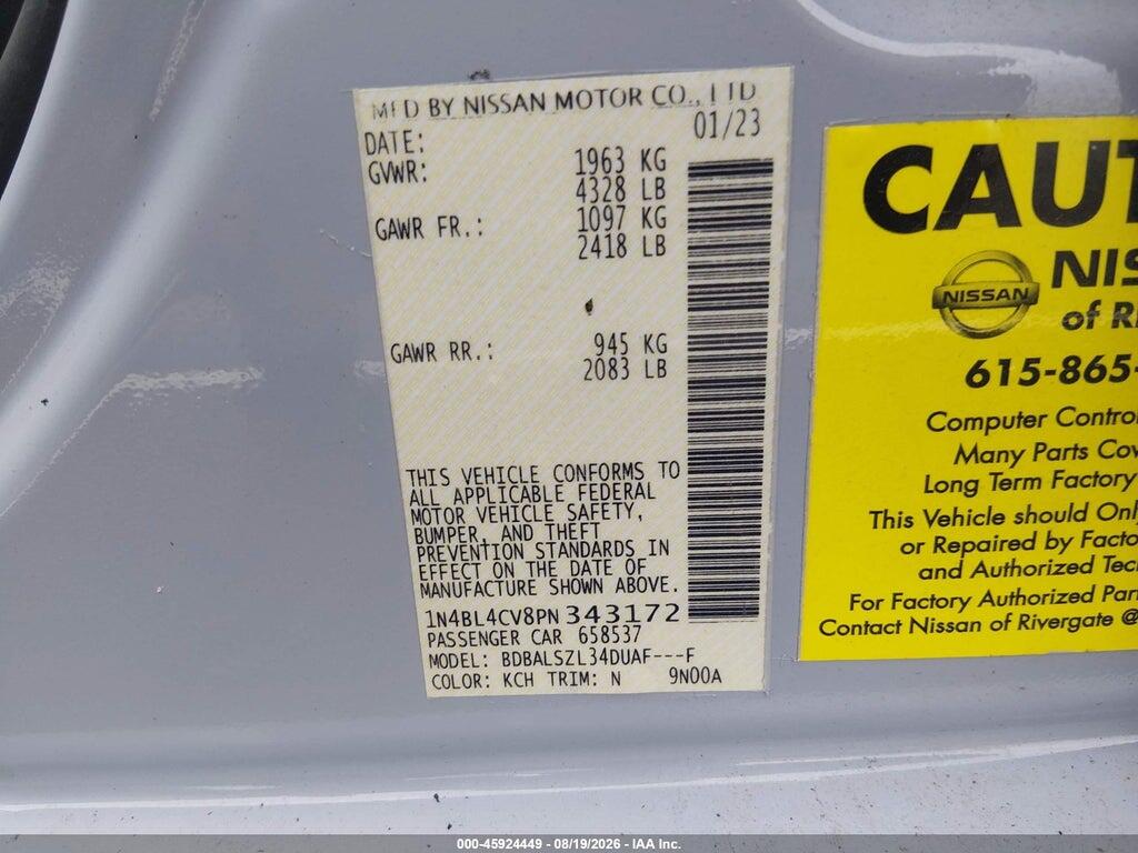 1N4BL4CV8PN343172 2023 NISSAN ALTIMA photo no. 9