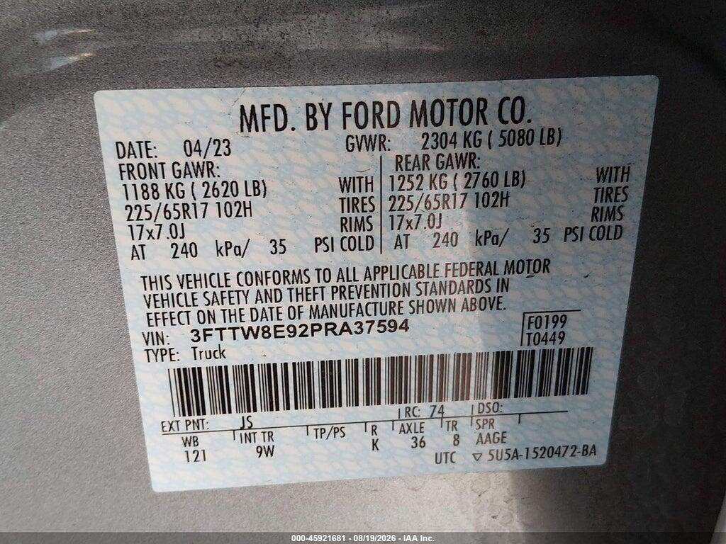 3FTTW8E92PRA37594 2023 FORD MAVERICK photo no. 9