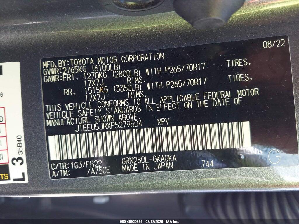 JTEEU5JRXP5279504 2023 TOYOTA 4RUNNER photo no. 9