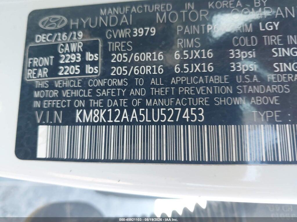KM8K12AA5LU527453 2020 HYUNDAI KONA photo no. 9