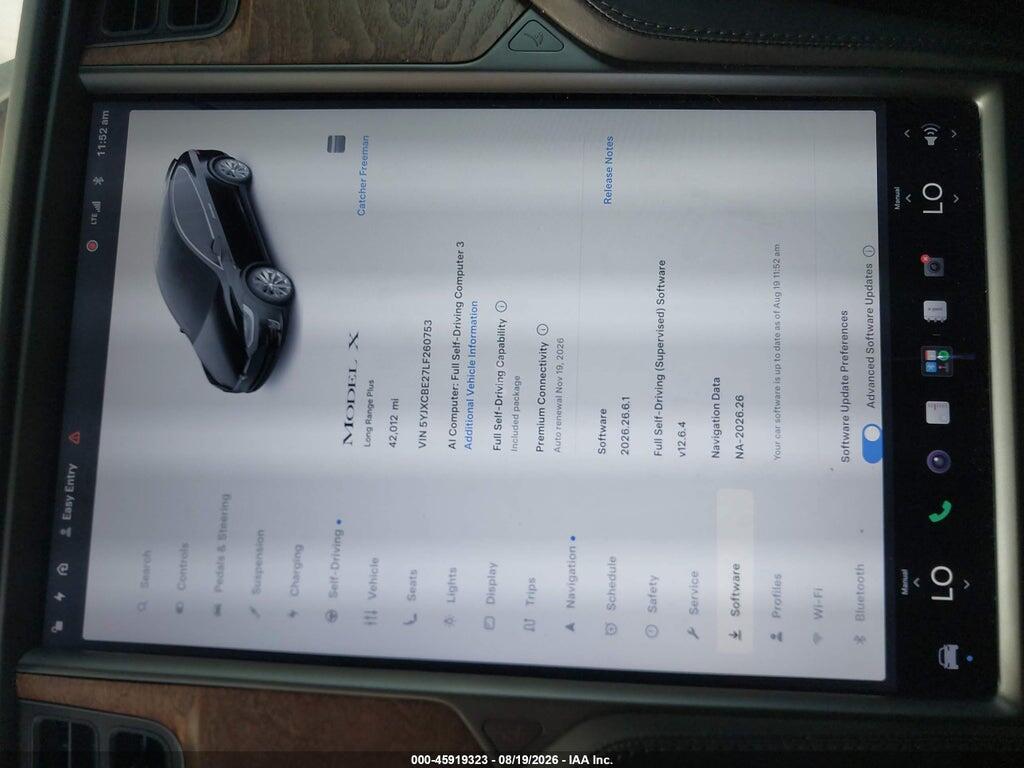 5YJXCBE27LF260753 2020 TESLA MODEL X photo no. 7