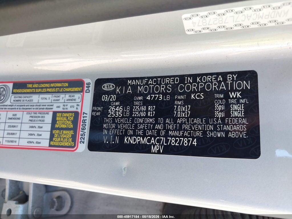 KNDPMCAC7L7827874 2020 KIA SPORTAGE photo no. 9