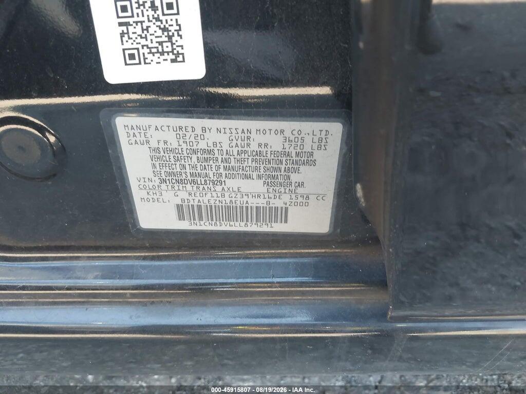 3N1CN8DV6LL879291 2020 NISSAN VERSA photo no. 9