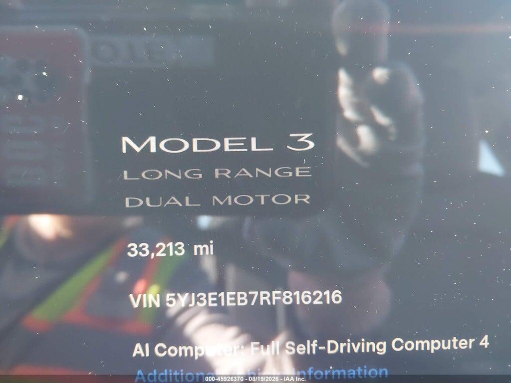 5YJ3E1EB7RF816216 2024 TESLA MODEL 3 photo no. 7