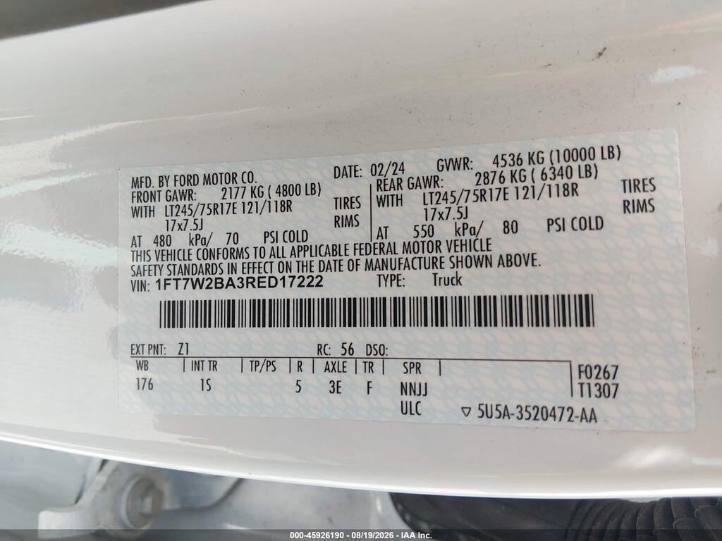 1FT7W2BA3RED17222 2024 FORD F-250 photo no. 9