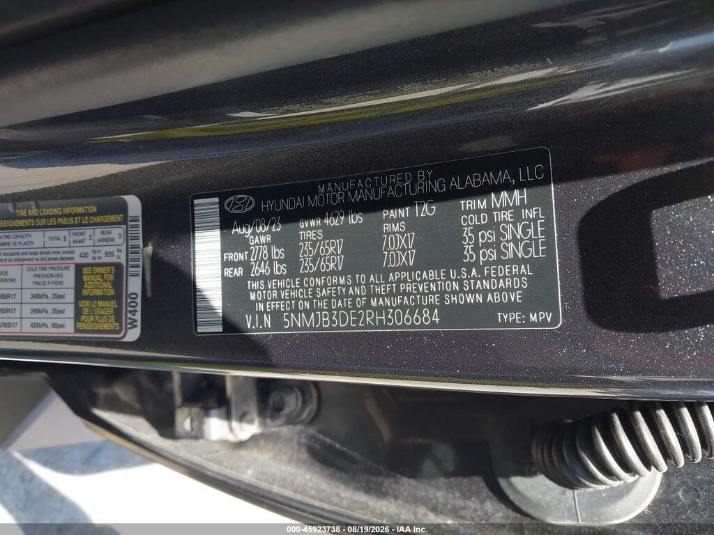 5NMJB3DE2RH306684 2024 HYUNDAI TUCSON photo no. 9