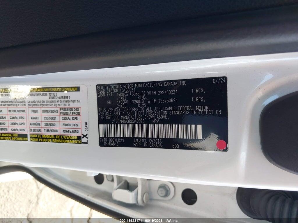 2T2BAMBA3RC042325 2024 LEXUS RX 350 photo no. 9