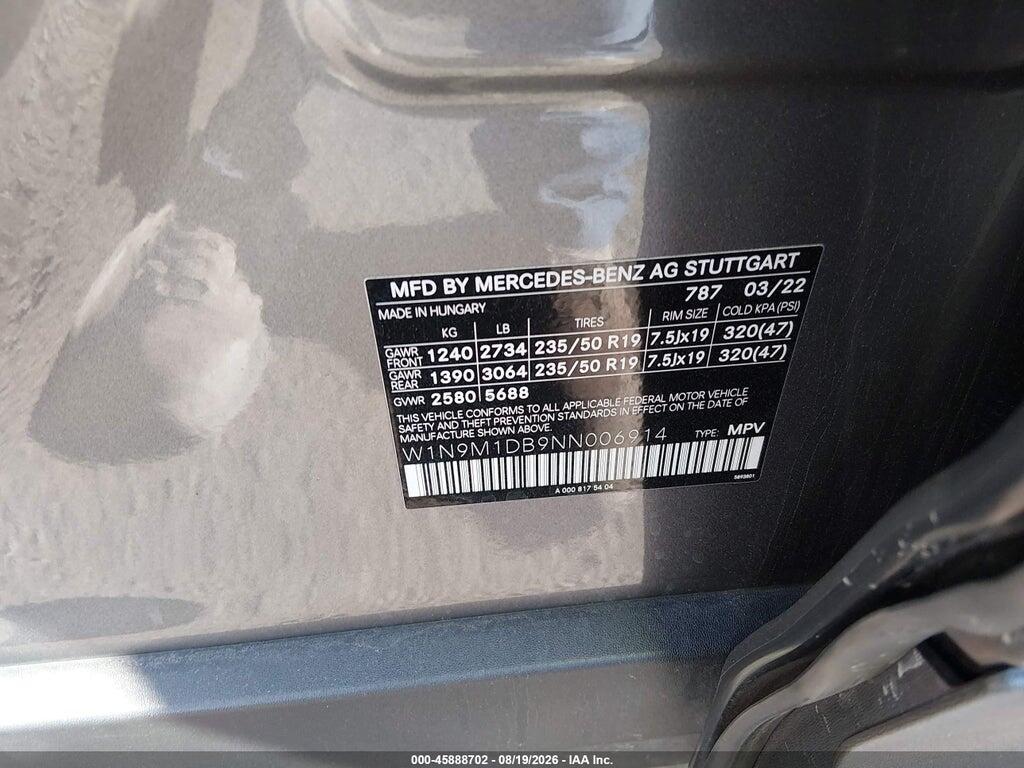W1N9M1DB9NN006914 2022 MERCEDES-BENZ EQB 350 SUV photo no. 9