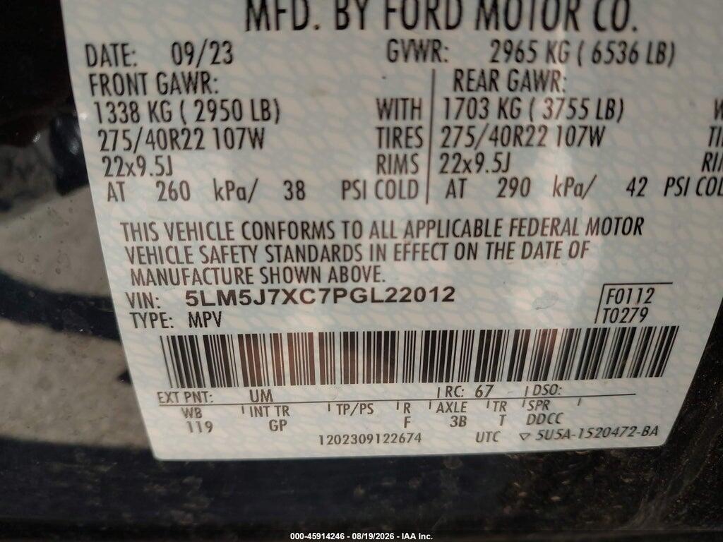 5LM5J7XC7PGL22012 2023 LINCOLN AVIATOR photo no. 9