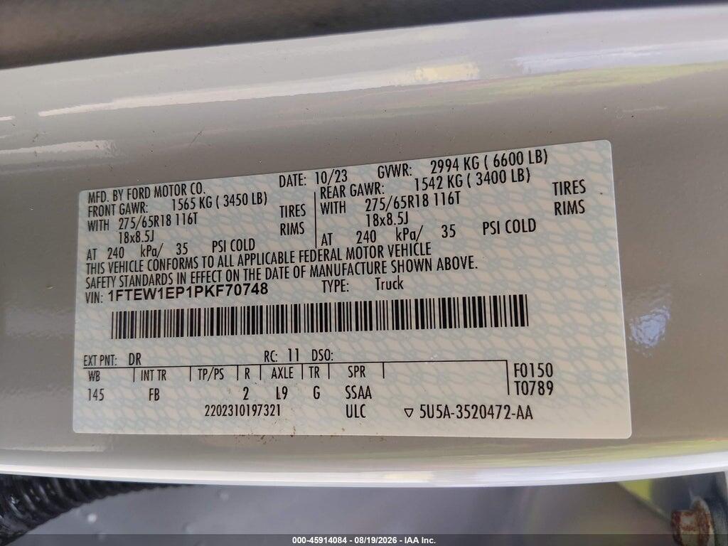 1FTEW1EP1PKF70748 2023 FORD F-150 photo no. 9