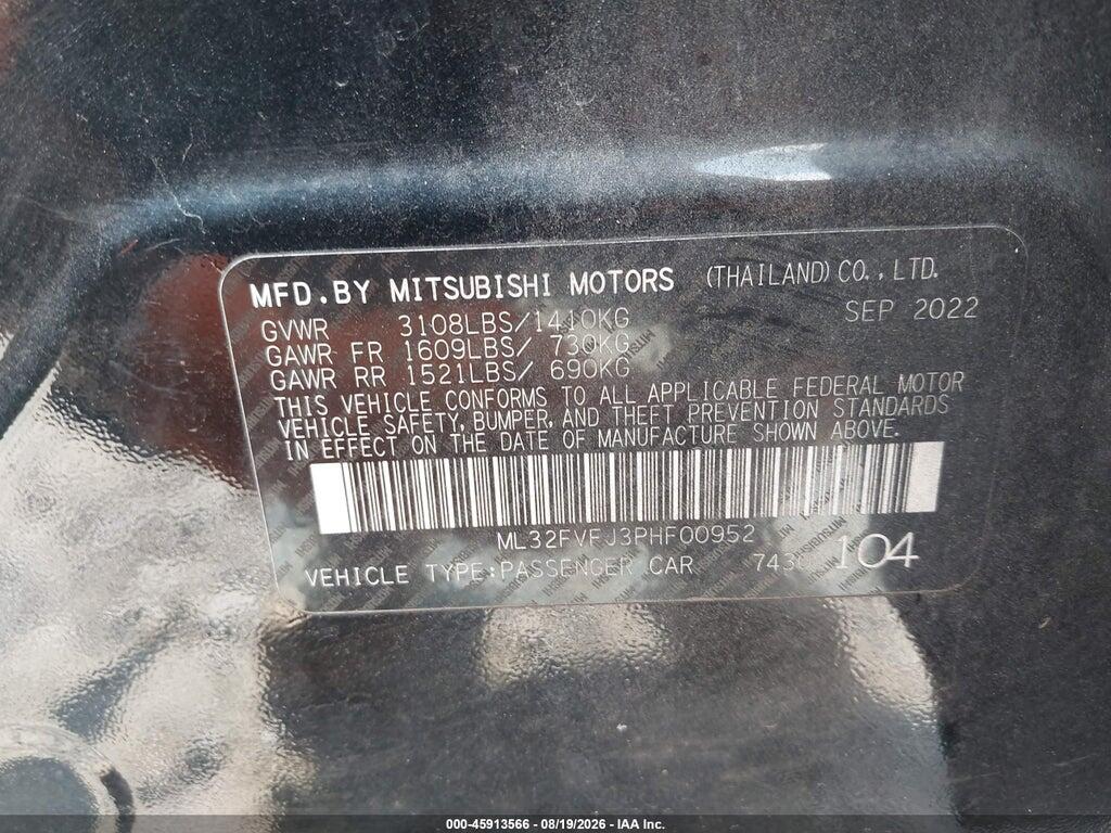 ML32FVFJ3PHF00952 2023 MITSUBISHI MIRAGE G4 photo no. 9