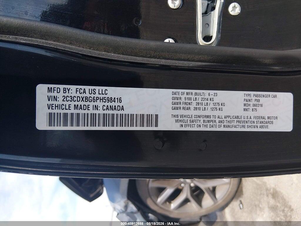 2C3CDXBG6PH598416 2023 DODGE CHARGER photo no. 9