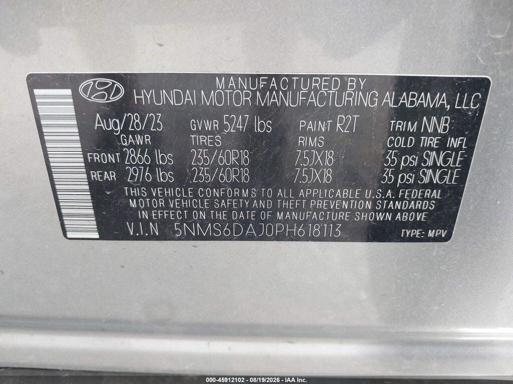 5NMS6DAJ0PH618113 2023 HYUNDAI SANTA FE photo no. 9