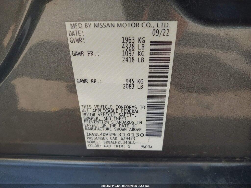 1N4BL4DV3PN314130 2023 NISSAN ALTIMA photo no. 9