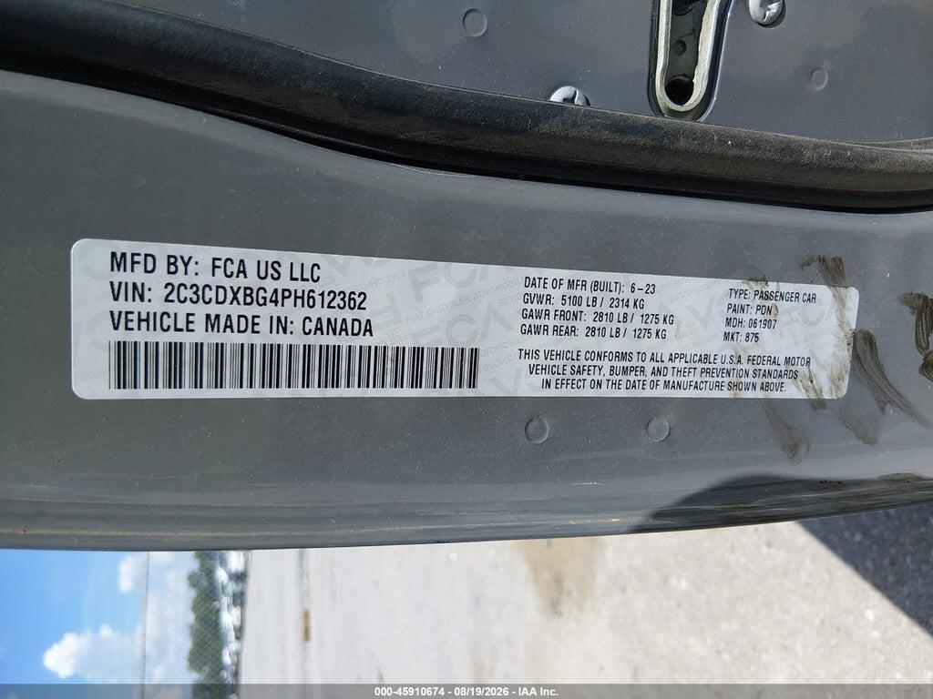 2C3CDXBG4PH612362 2023 DODGE CHARGER photo no. 9