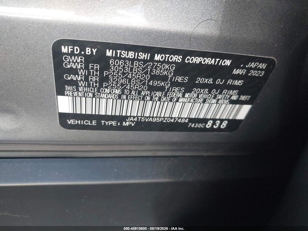 JA4T5VA95PZ047484 2023 MITSUBISHI OUTLANDER PHEV photo no. 9