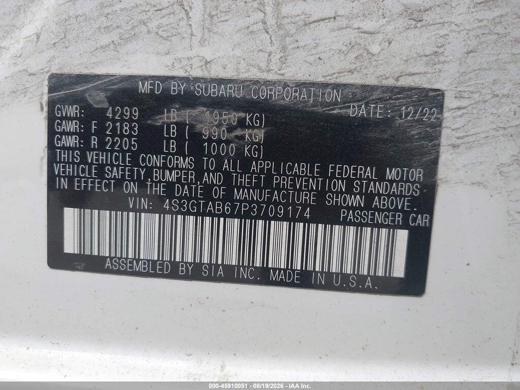 4S3GTAB67P3709174 2023 SUBARU IMPREZA photo no. 9