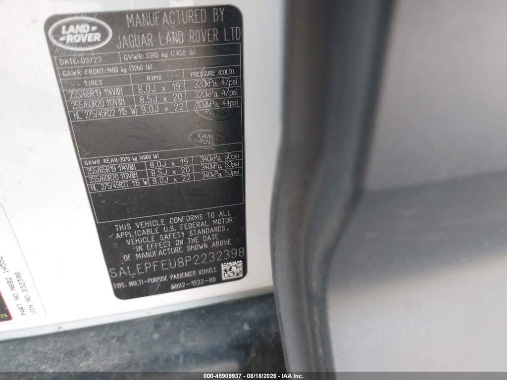 SALEPFEU8P2232398 2023 LAND ROVER DEFENDER photo no. 9