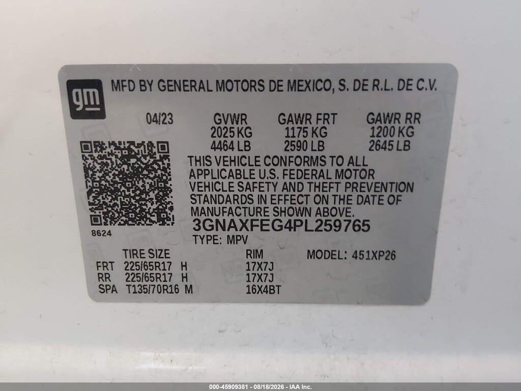 3GNAXFEG4PL259765 2023 CHEVROLET EQUINOX photo no. 9