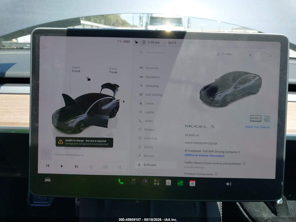 5YJ3E1EA1PF700191 2023 TESLA MODEL 3 photo no. 7