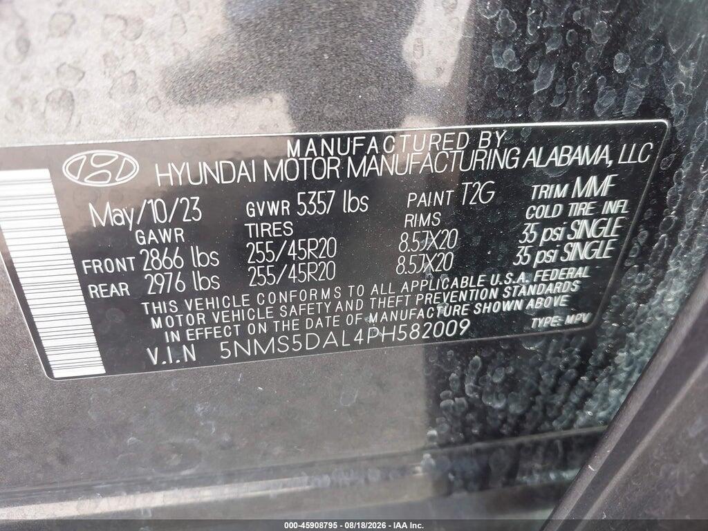 5NMS5DAL4PH582009 2023 HYUNDAI SANTA FE photo no. 9