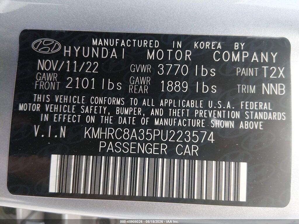 KMHRC8A35PU223574 2023 HYUNDAI VENUE photo no. 9