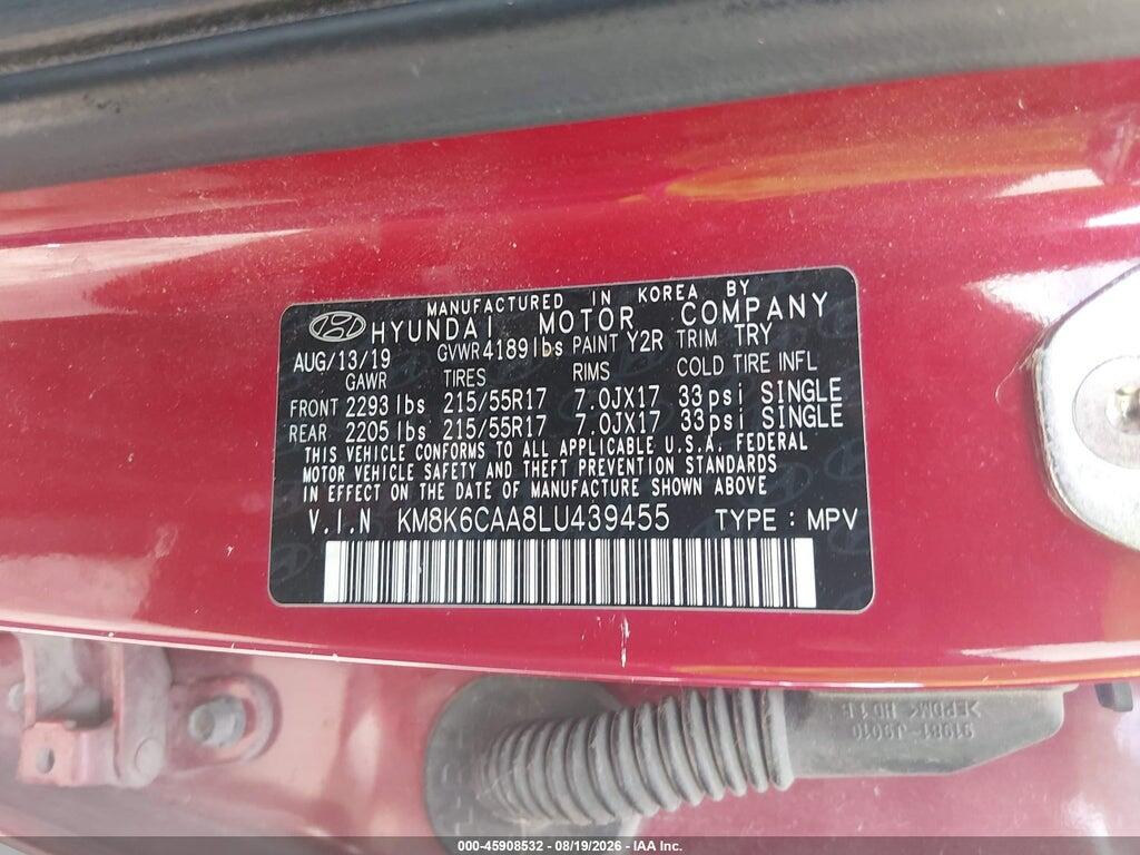 KM8K6CAA8LU439455 2020 HYUNDAI KONA photo no. 9