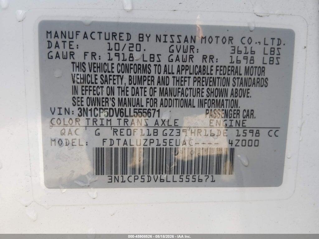 3N1CP5DV6LL555671 2020 NISSAN KICKS photo no. 9