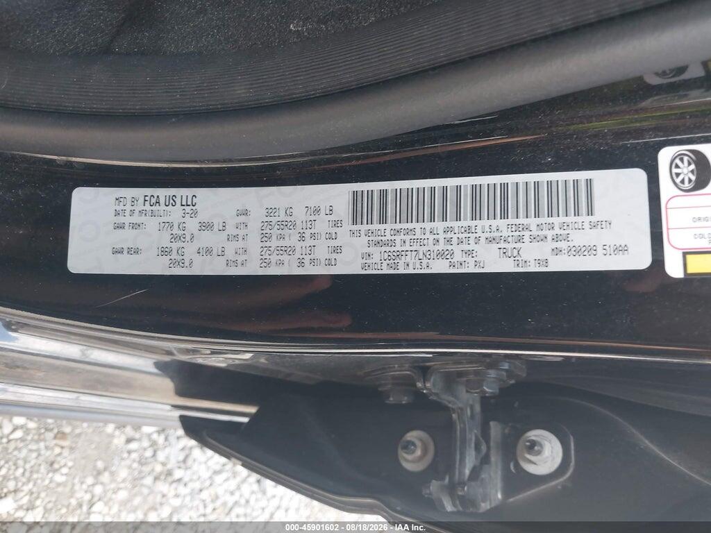 1C6SRFFT7LN310020 2020 RAM 1500 photo no. 9