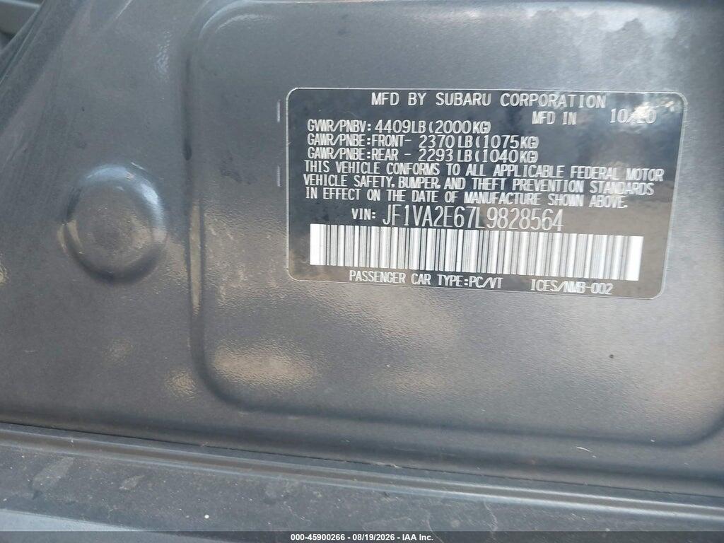 JF1VA2E67L9828564 2020 SUBARU WRX STI photo no. 9