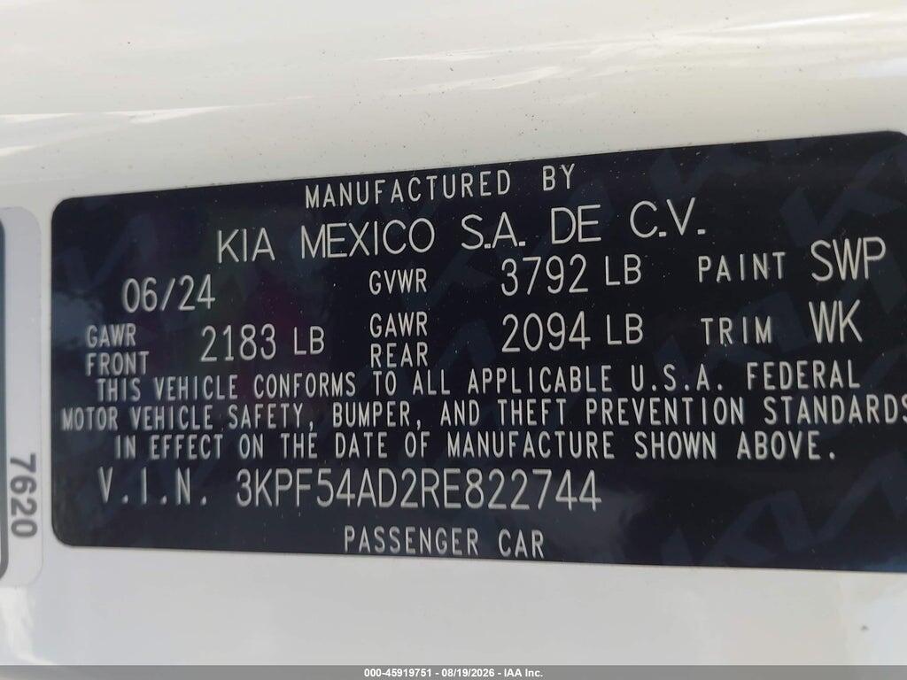 3KPF54AD2RE822744 2024 KIA FORTE photo no. 9
