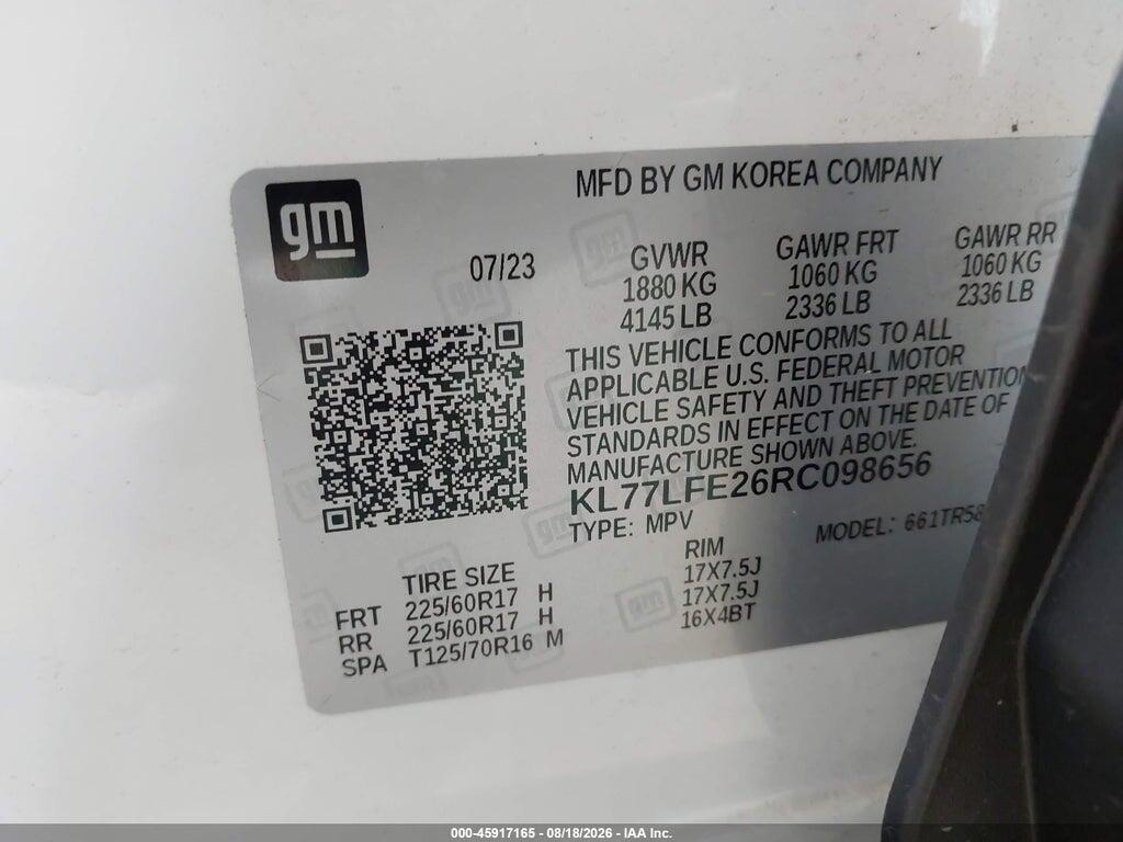 KL77LFE26RC098656 2024 CHEVROLET TRAX photo no. 9